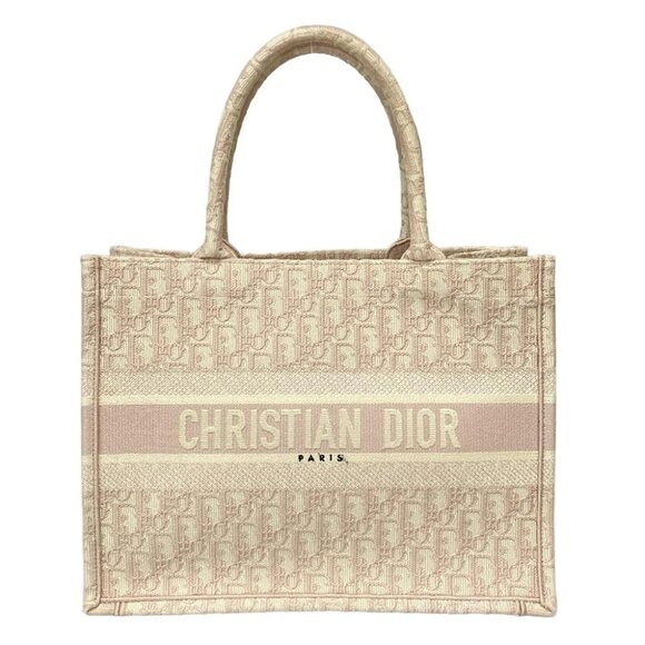 DIOR/ChristianDior Book Tote Medium Light Pink Jacquard Tote Bag - Picture 1 of 16